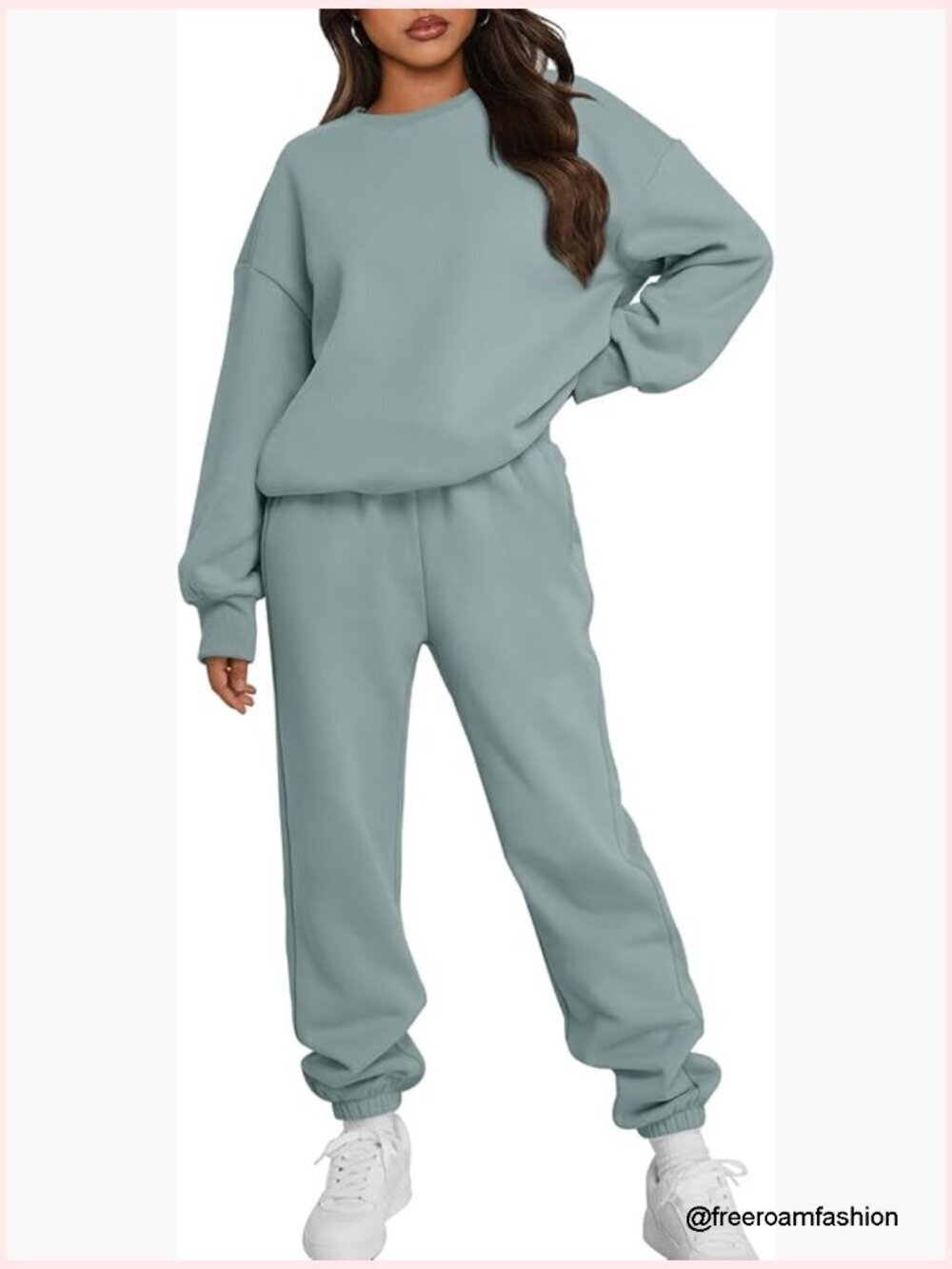 Women's 2 Piece Sweatsuit Set Oversized Crewneck Sweatshirt & Joggers
